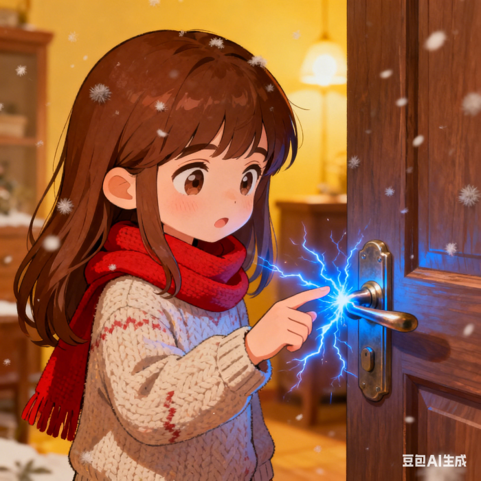 生成秋冬靜電卡通插圖